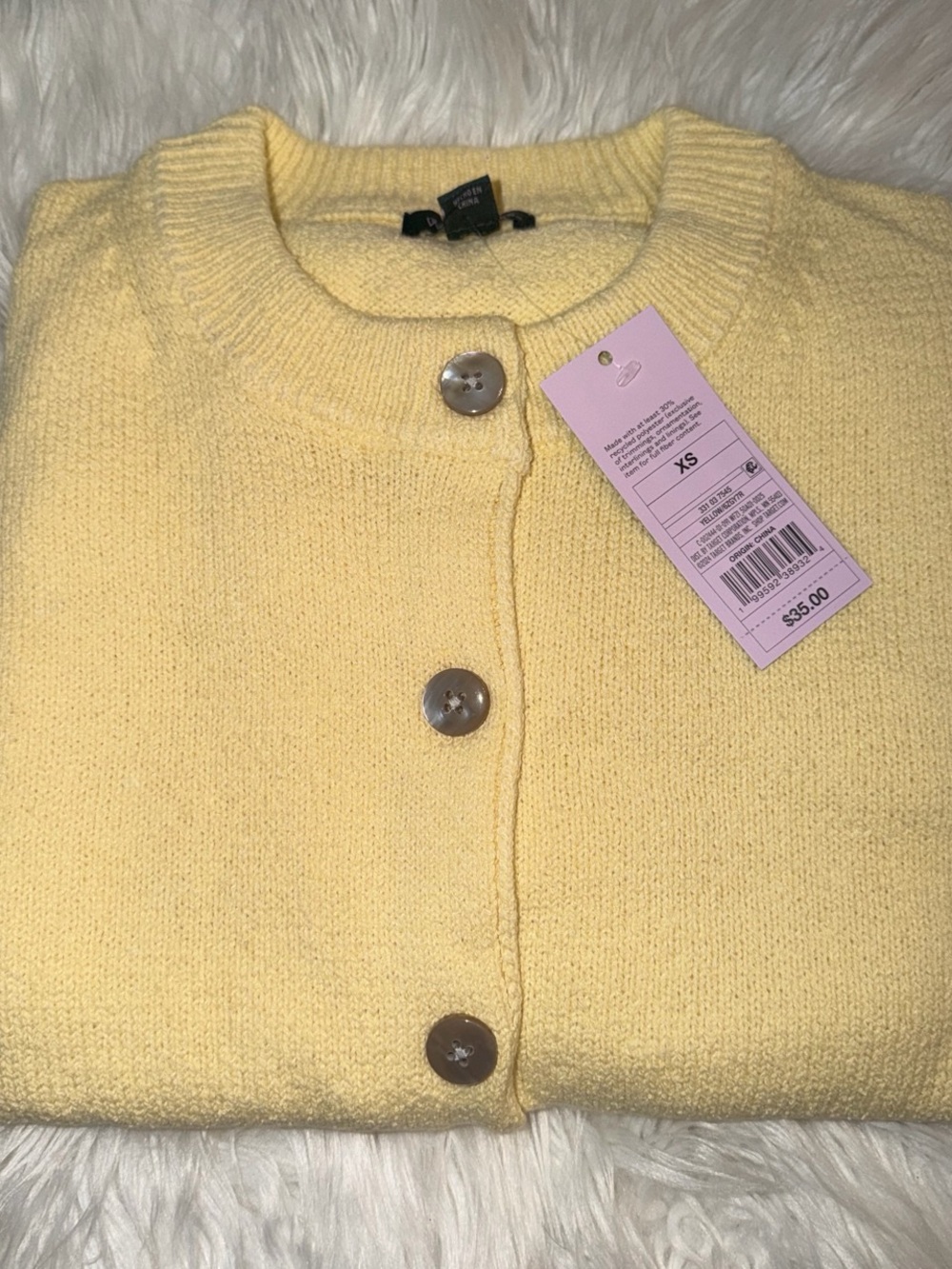 wild fable Pale Yellow Button-Front Knit Cardigan